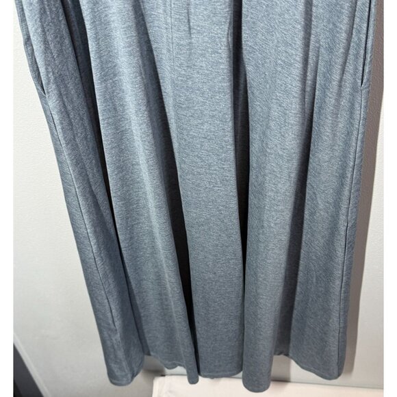 Quince Flowknit Breeze Fit & Flare Dress Large Blue Pockets Midi Jersey Preppy - Picture 7 of 12